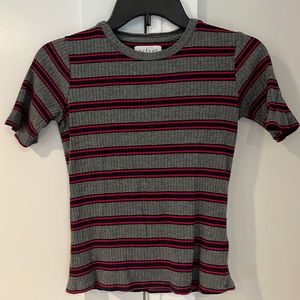 Velvet by Graham & Spencer Woman’s Short Sleeve Fitted Stripe Tee Shirt Size XS